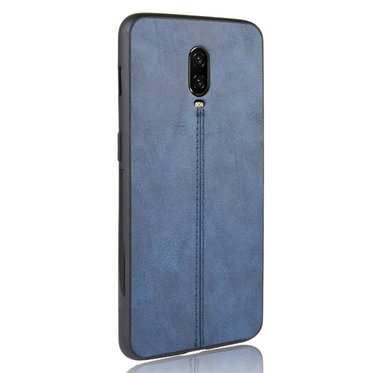 For OnePlus 6T Shockproof Sewing Cow Pattern Skin PC + PU + TPU Case