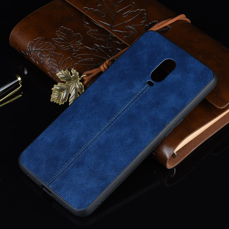 For OnePlus 6T Shockproof Sewing Cow Pattern Skin PC + PU + TPU Case