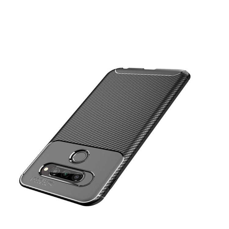 For LG Q70 Beetle Series Carbon Fiber Texture Shockproof TPU Case