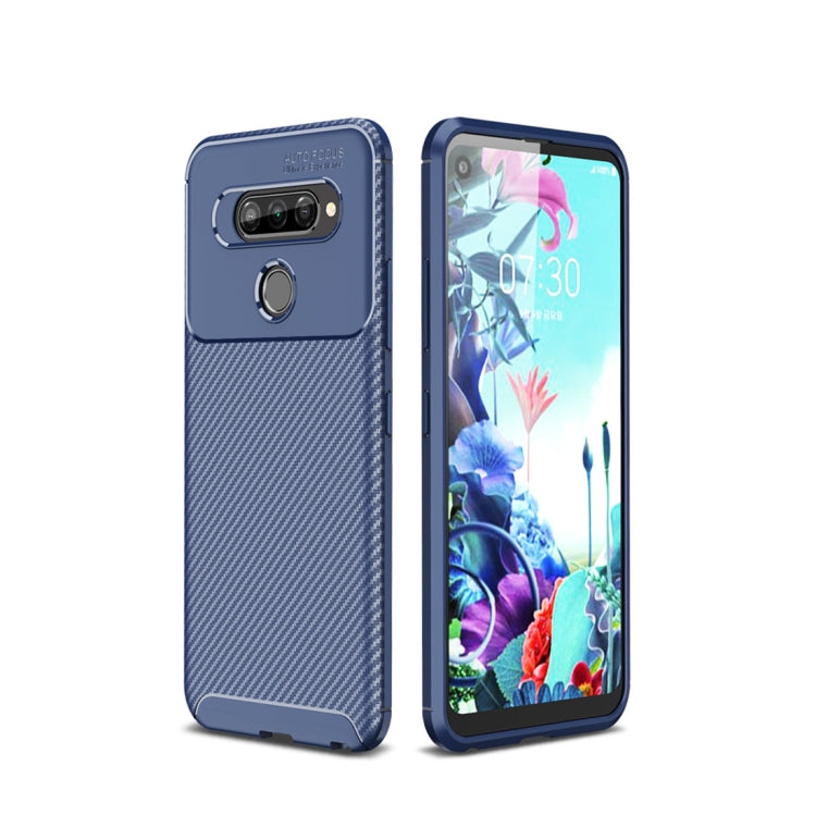 For LG Q70 Beetle Series Carbon Fiber Texture Shockproof TPU Case