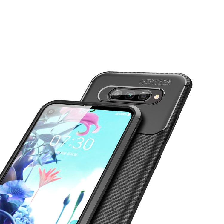 For LG Q70 Beetle Series Carbon Fiber Texture Shockproof TPU Case