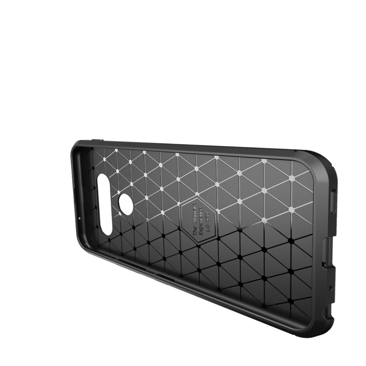 For LG Q70 Beetle Series Carbon Fiber Texture Shockproof TPU Case