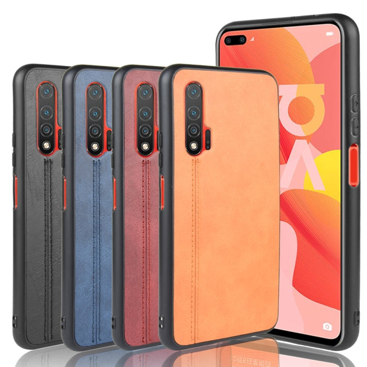 For Huawei Nova 6 Shockproof Sewing Cow Pattern Skin PC + PU + TPU Case