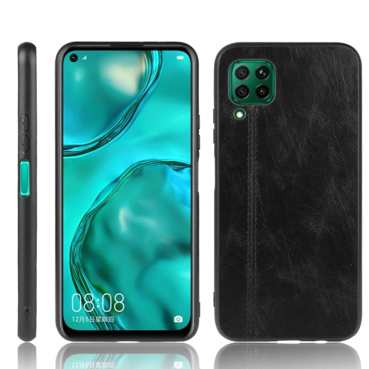 For Huawei Nova 6 SE Shockproof Sewing Cow Pattern Skin PC + PU + TPU Case