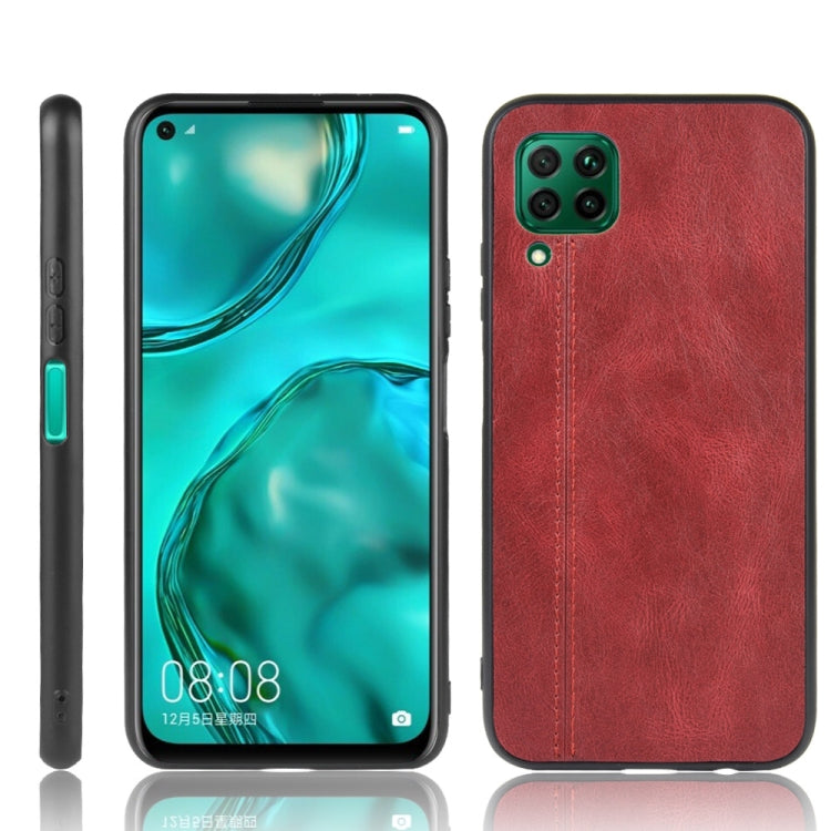 For Huawei Nova 6 SE Shockproof Sewing Cow Pattern Skin PC + PU + TPU Case