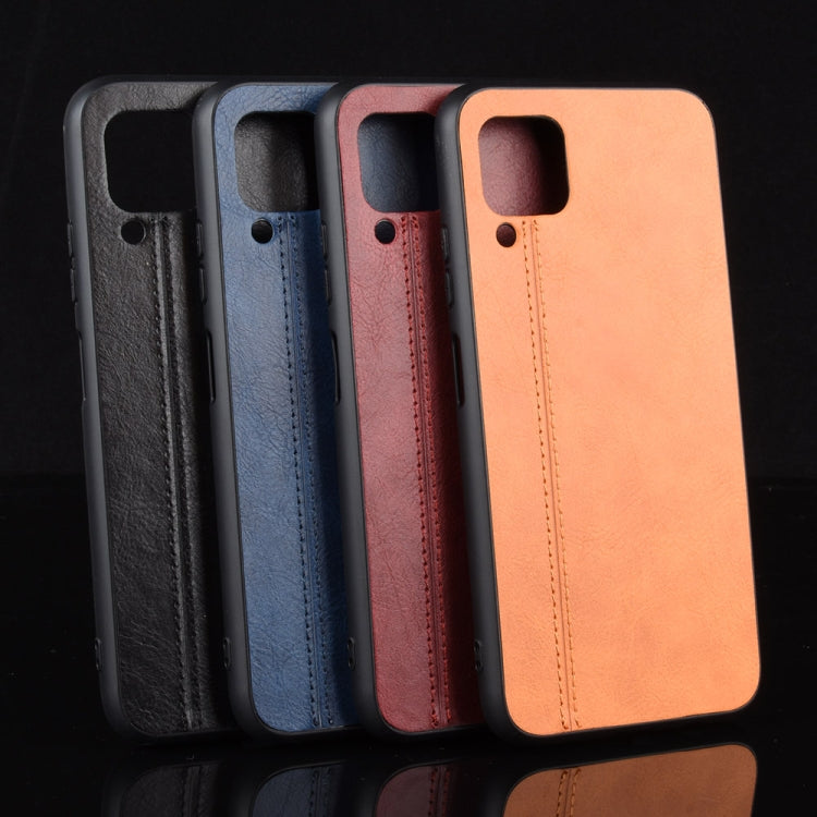 For Huawei Nova 6 SE Shockproof Sewing Cow Pattern Skin PC + PU + TPU Case