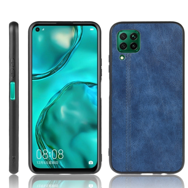 For Huawei Nova 6 SE Shockproof Sewing Cow Pattern Skin PC + PU + TPU Case