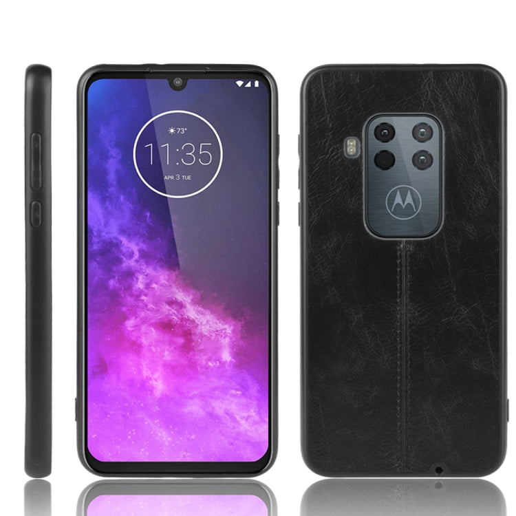 For Motorola One Zoom/One Pro  Shockproof Sewing Cow Pattern Skin PC + PU + TPU Case