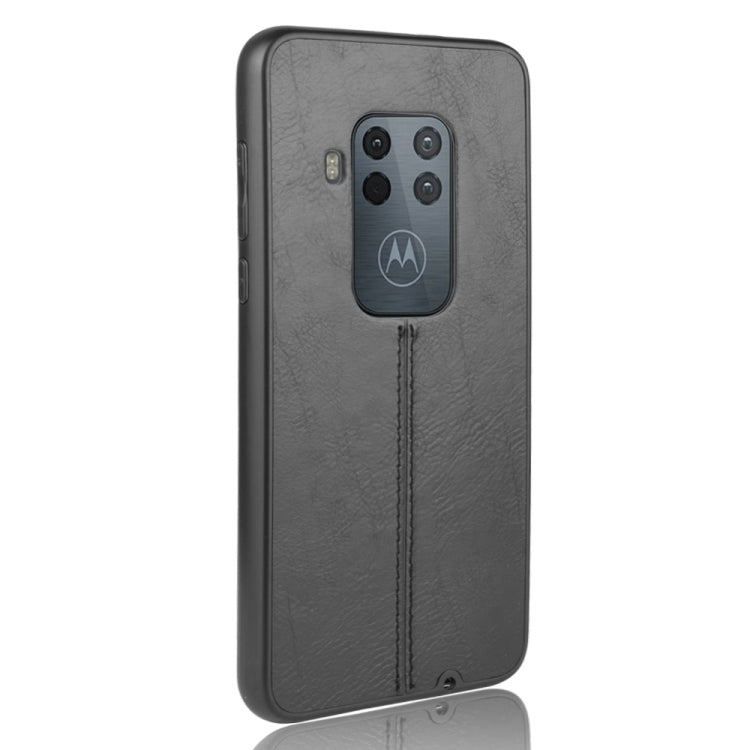 For Motorola One Zoom/One Pro  Shockproof Sewing Cow Pattern Skin PC + PU + TPU Case