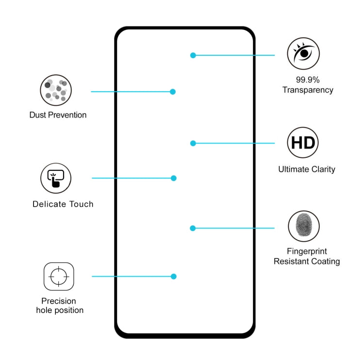 For Huawei Honor V30 / V30 Pro / Nova 6      5 PCS ENKAY Hat-prince Full Glue 0.26mm 9H 2.5D Tempered Glass Full Coverage Film