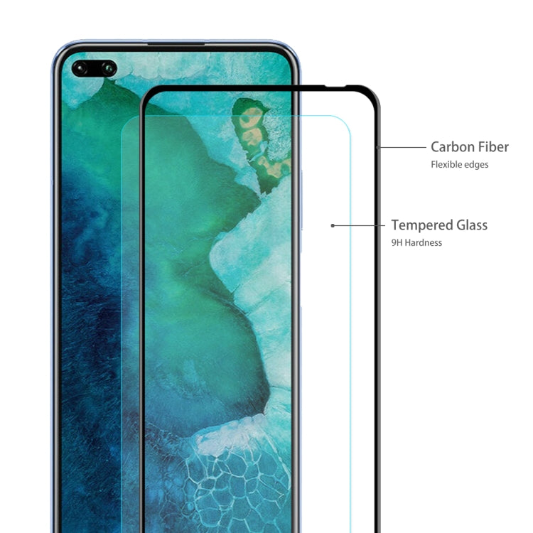 For Huawei Honor V30 / V30 Pro ENKAY Hat-Prince 0.2mm 9H 3D Full Screen Soft Carbon Fiber Edges Tempered Glass Film