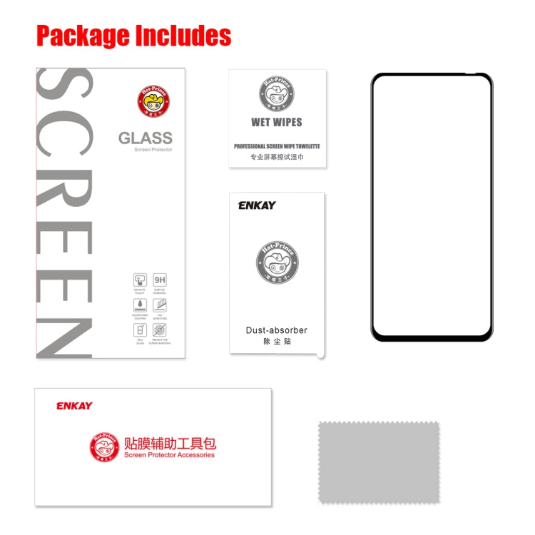 For Huawei Honor V30 / V30 Pro ENKAY Hat-Prince 0.2mm 9H 3D Full Screen Soft Carbon Fiber Edges Tempered Glass Film