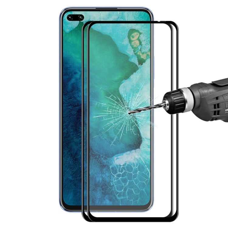 For Huawei Honor V30 / V30 Pro 2 PCS ENKAY Hat-prince 0.2mm 9H 3D Full Screen Soft Carbon Fiber Edges Tempered Glass Film