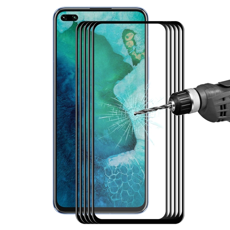 For Huawei Honor V30 / V30 Pro 5 PCS ENKAY Hat-Prince 0.2mm 9H 3D Full Screen Soft Carbon Fiber Edges Tempered Glass Film