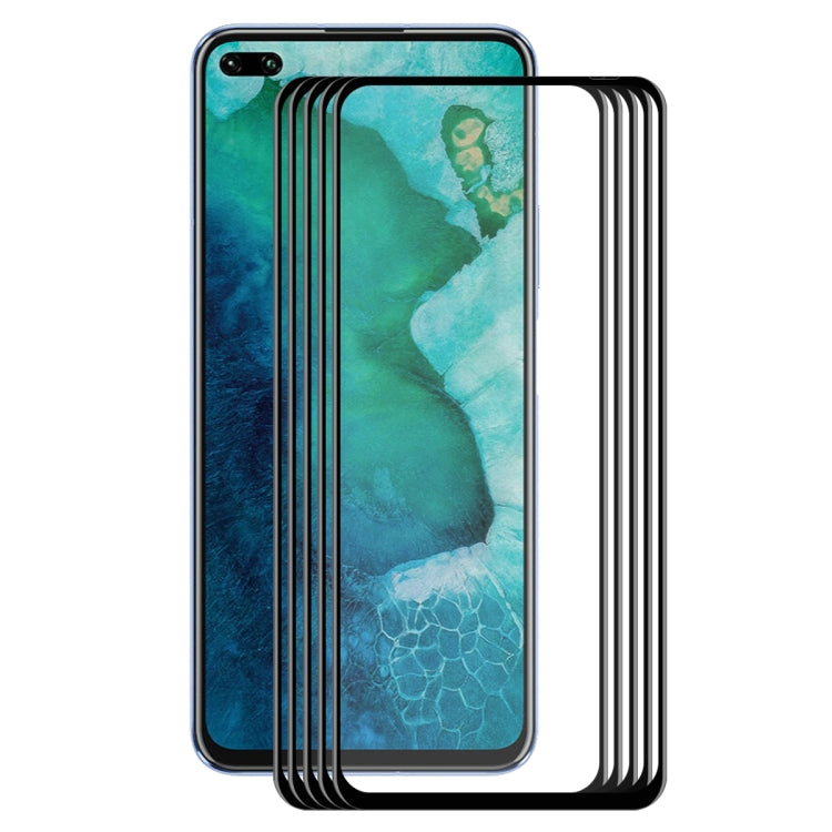 For Huawei Nova 6 5 PCS ENKAY Hat-Prince 0.2mm 9H 3D Full Screen Soft Carbon Fiber Edges Tempered Glass Film