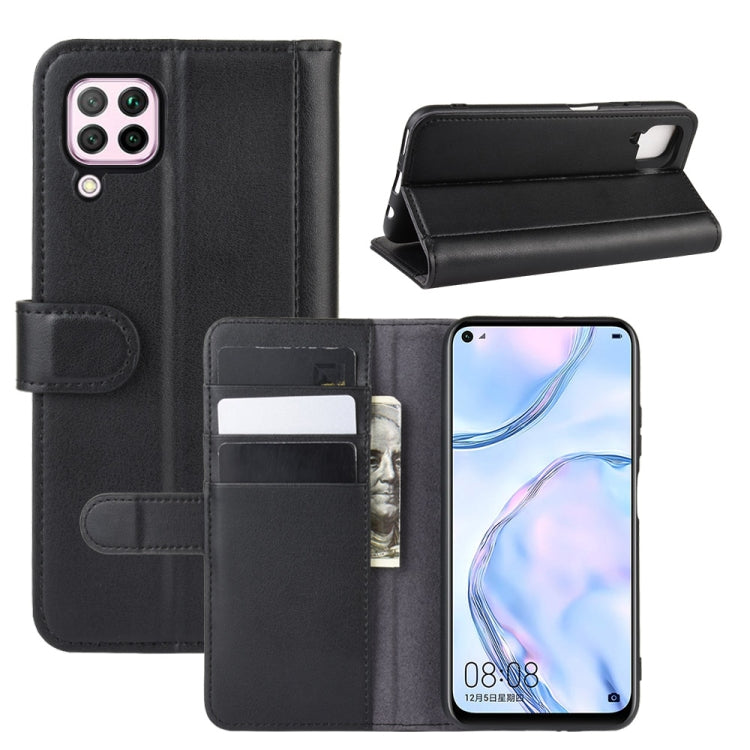 For Huawei Nova 6 SE Horizontal Flip Genuine Leather Case with Holder & Card Slots & Wallet