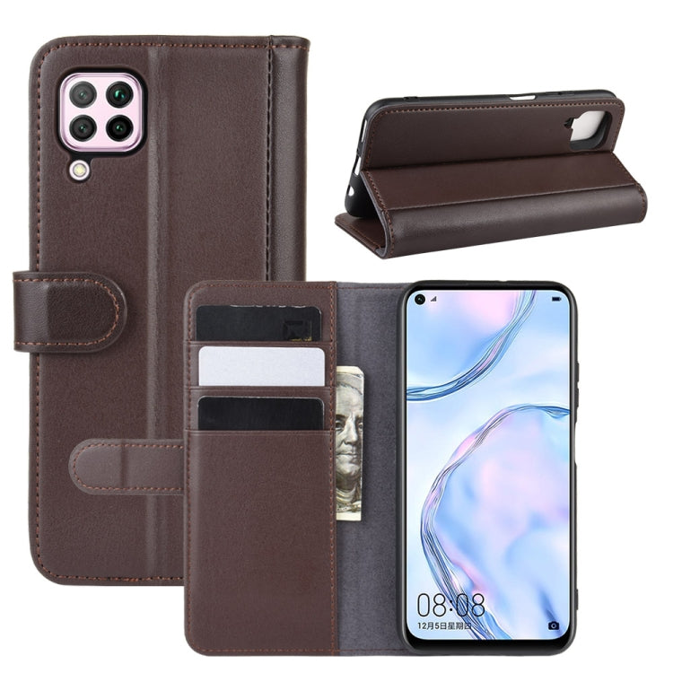 For Huawei Nova 6 SE Horizontal Flip Genuine Leather Case with Holder & Card Slots & Wallet