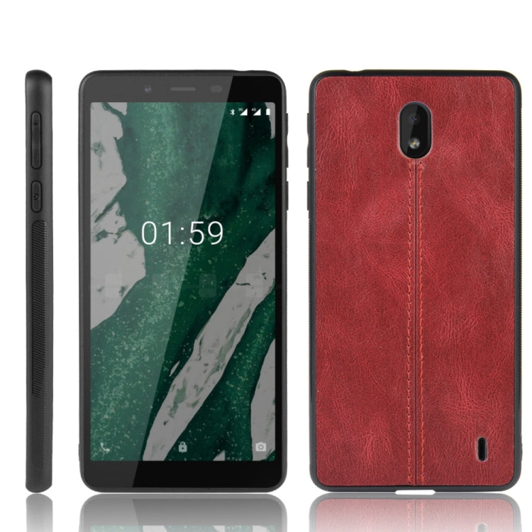 For Nokia 1 Plus Shockproof Sewing Cow Pattern Skin PC + PU + TPU Case