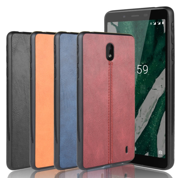 For Nokia 1 Plus Shockproof Sewing Cow Pattern Skin PC + PU + TPU Case