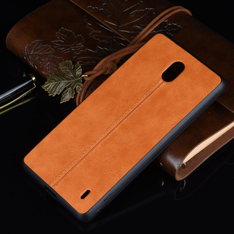 For Nokia 1 Plus Shockproof Sewing Cow Pattern Skin PC + PU + TPU Case