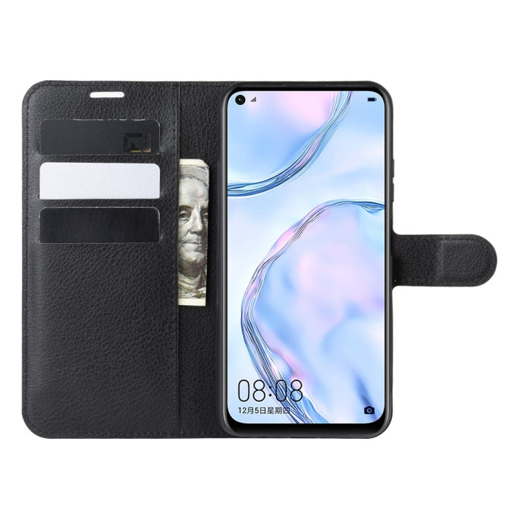 For Huawei Nova 6 SE Litchi Texture Horizontal Flip Protective Case with Holder & Card Slots & Wallet