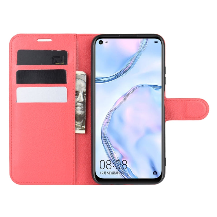 For Huawei Nova 6 SE Litchi Texture Horizontal Flip Protective Case with Holder & Card Slots & Wallet