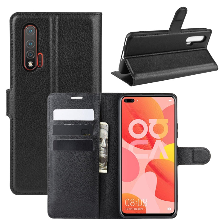 For Huawei Nova 6 5G Litchi Texture Horizontal Flip Protective Case with Holder & Card Slots & Wallet