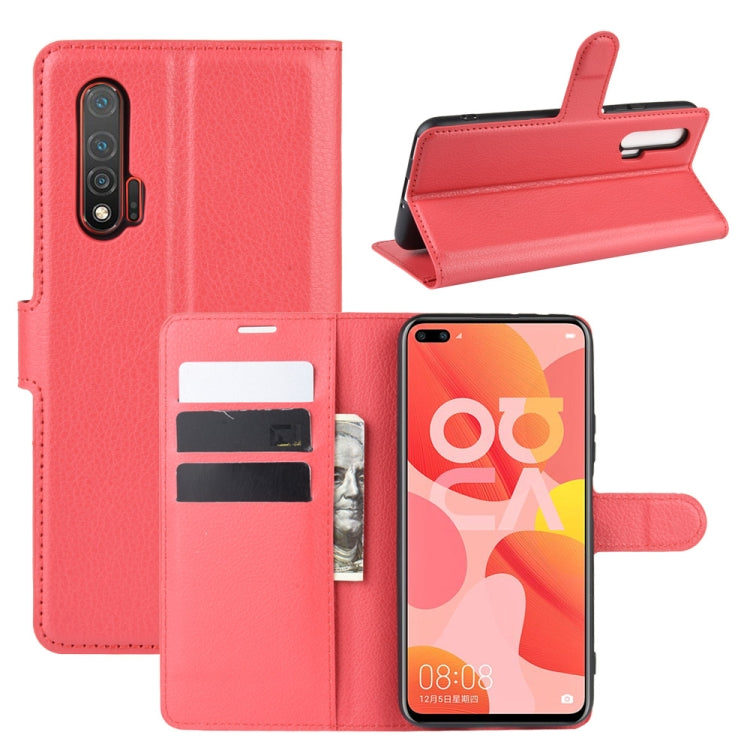For Huawei Nova 6 5G Litchi Texture Horizontal Flip Protective Case with Holder & Card Slots & Wallet