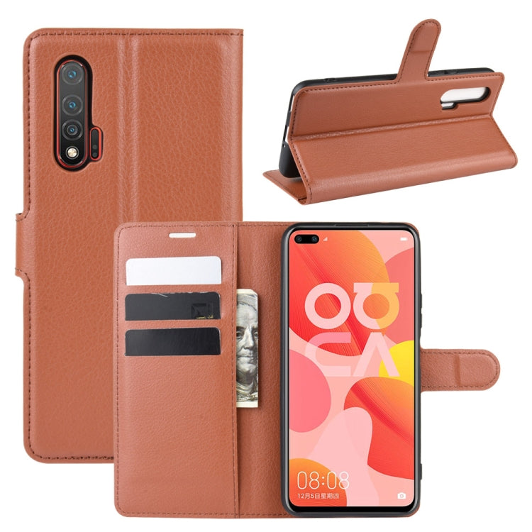 For Huawei Nova 6 5G Litchi Texture Horizontal Flip Protective Case with Holder & Card Slots & Wallet