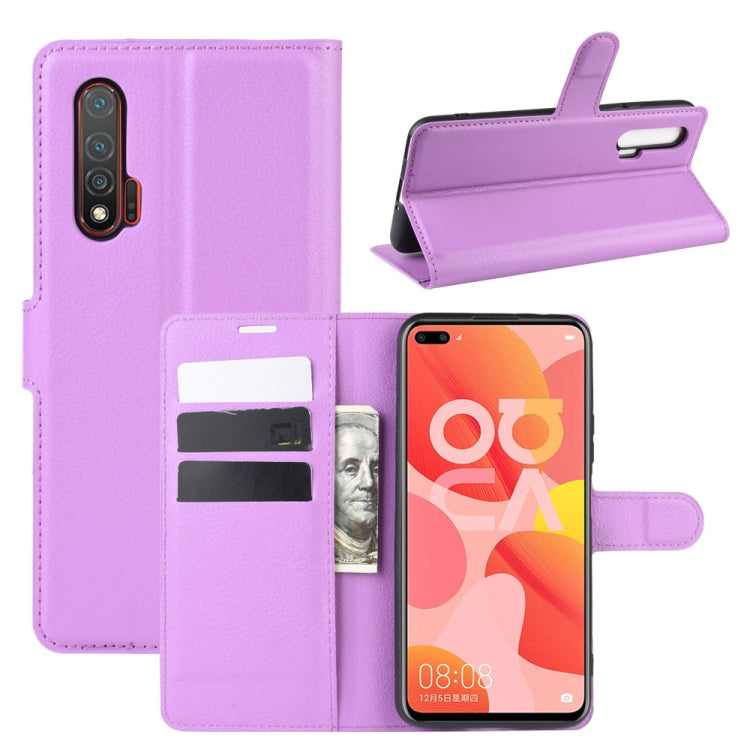 For Huawei Nova 6 5G Litchi Texture Horizontal Flip Protective Case with Holder & Card Slots & Wallet