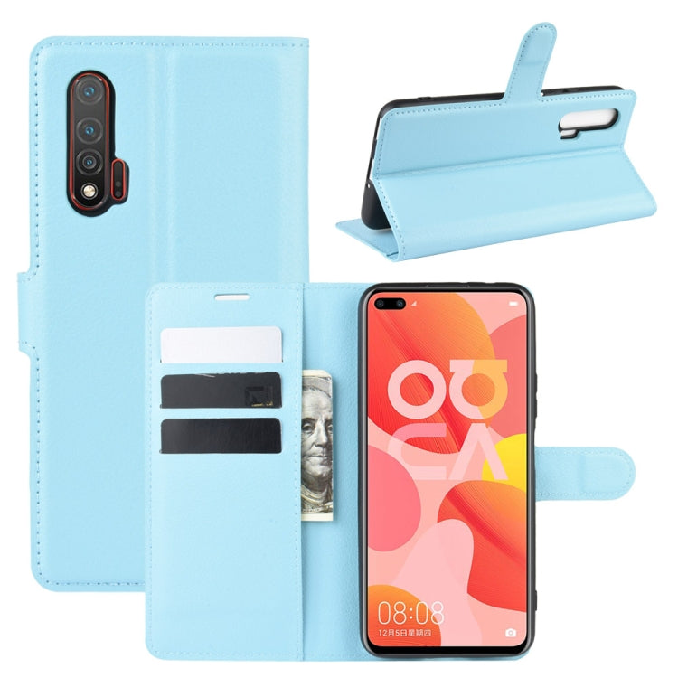 For Huawei Nova 6 5G Litchi Texture Horizontal Flip Protective Case with Holder & Card Slots & Wallet