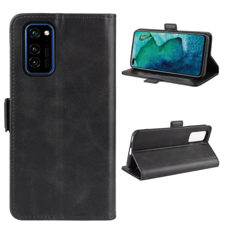 For Huawei Honor V30 / Honor V30 Pro Double Buckle Crazy Horse Business Mobile Phone Holster with Card Wallet Bracket Function