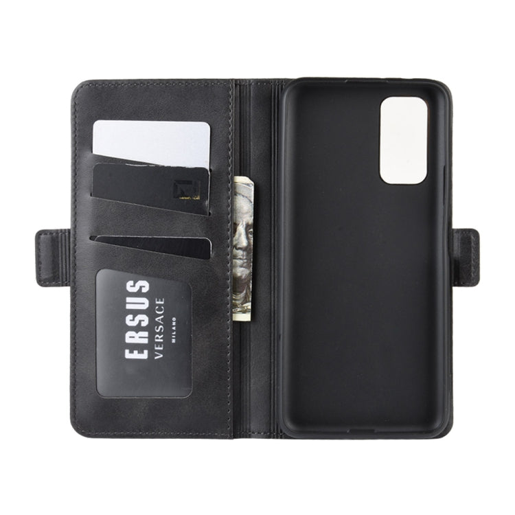 For Huawei Honor V30 / Honor V30 Pro Double Buckle Crazy Horse Business Mobile Phone Holster with Card Wallet Bracket Function