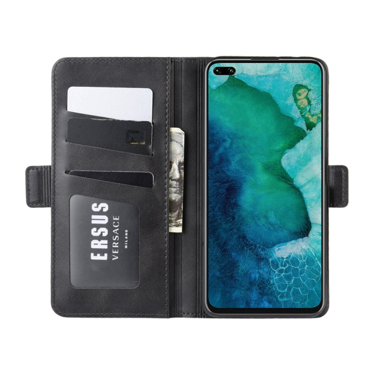 For Huawei Honor V30 / Honor V30 Pro Double Buckle Crazy Horse Business Mobile Phone Holster with Card Wallet Bracket Function