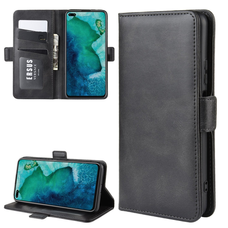 For Huawei Honor V30 / Honor V30 Pro Double Buckle Crazy Horse Business Mobile Phone Holster with Card Wallet Bracket Function