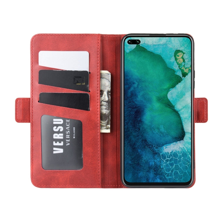 For Huawei Honor V30 / Honor V30 Pro Double Buckle Crazy Horse Business Mobile Phone Holster with Card Wallet Bracket Function