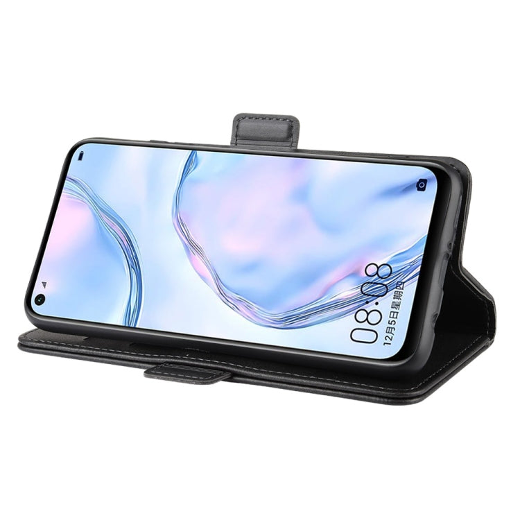 For Huawei Nova 6 SE Double Buckle Crazy Horse Business Mobile Phone Holster with Card Wallet Bracket Function