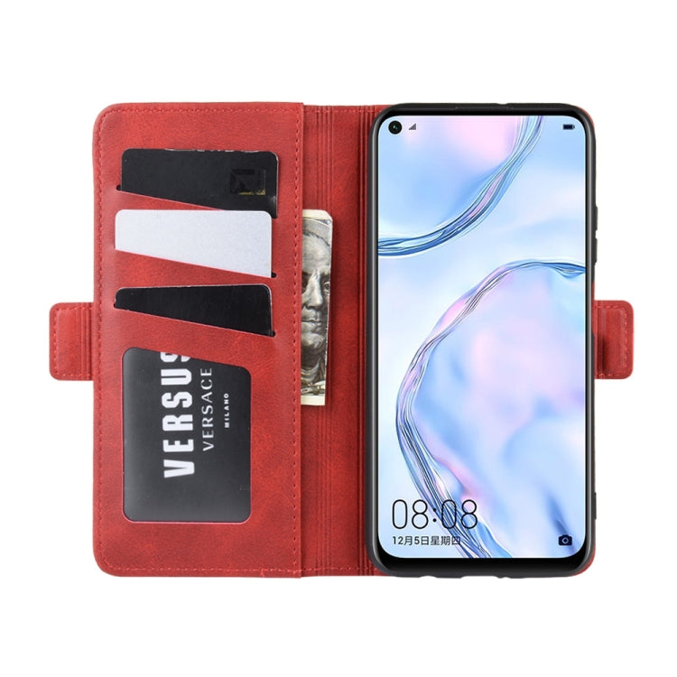 For Huawei Nova 6 SE Double Buckle Crazy Horse Business Mobile Phone Holster with Card Wallet Bracket Function