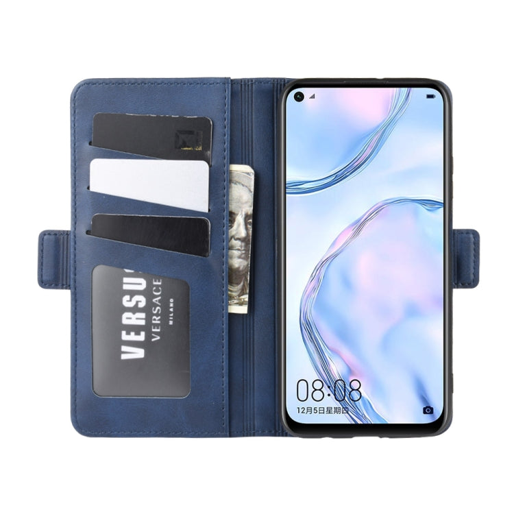 For Huawei Nova 6 SE Double Buckle Crazy Horse Business Mobile Phone Holster with Card Wallet Bracket Function