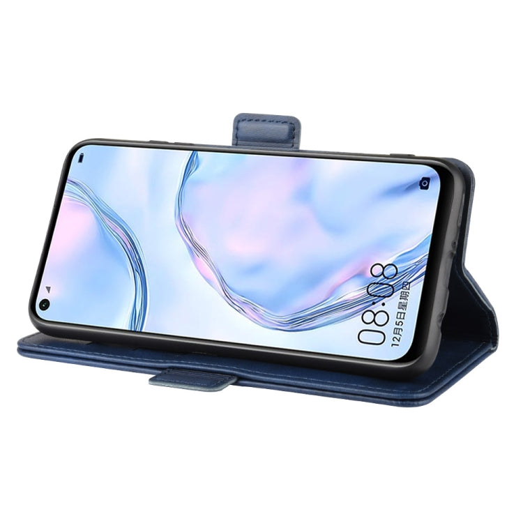 For Huawei Nova 6 SE Double Buckle Crazy Horse Business Mobile Phone Holster with Card Wallet Bracket Function