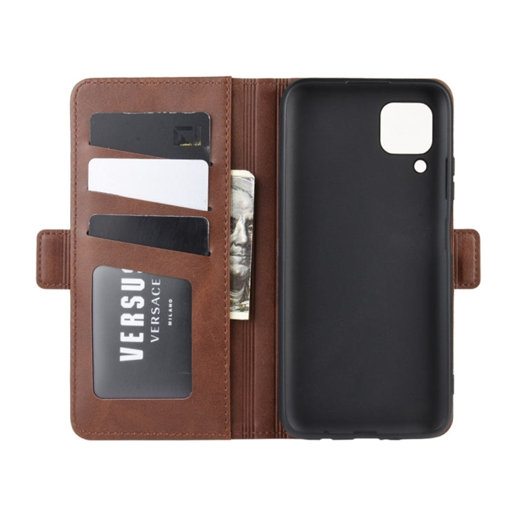 For Huawei Nova 6 SE Double Buckle Crazy Horse Business Mobile Phone Holster with Card Wallet Bracket Function