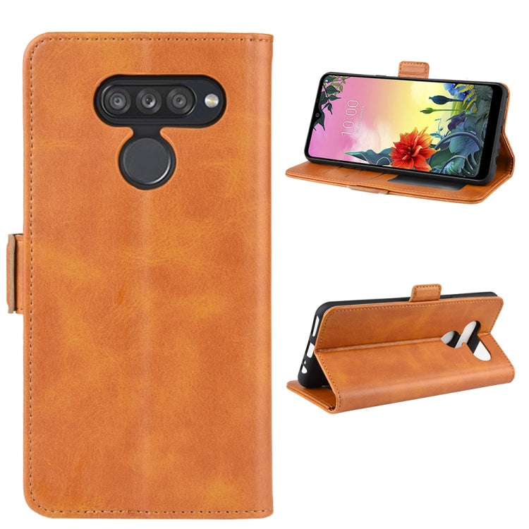 For LG K50S Dual-side Magnetic Buckle Horizontal Flip Leather Case with Holder & Card Slots & Wallet