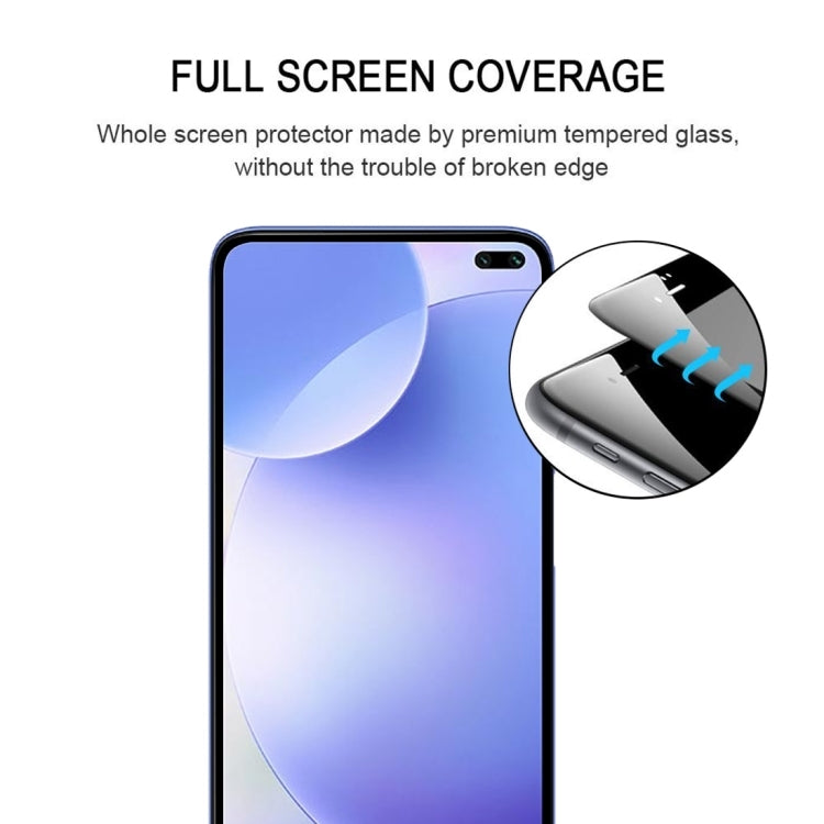 10PCS For Xiaomi Redmi K30  mocolo 0.33mm 9H 2.5D Full Glue Tempered Glass Film(Black)