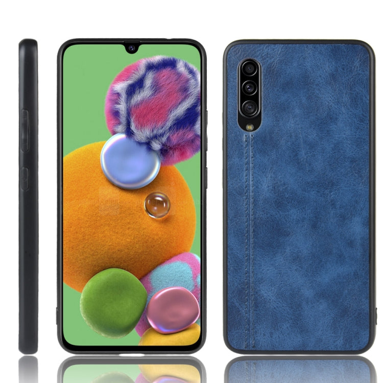 For Galaxy A90 5G Shockproof Sewing Cow Pattern Skin PC + PU + TPU Case