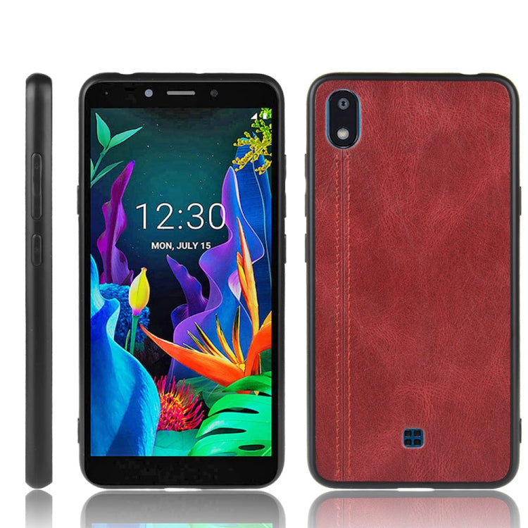 For LG K20 2019 Shockproof Sewing Cow Pattern Skin PC + PU + TPU Case