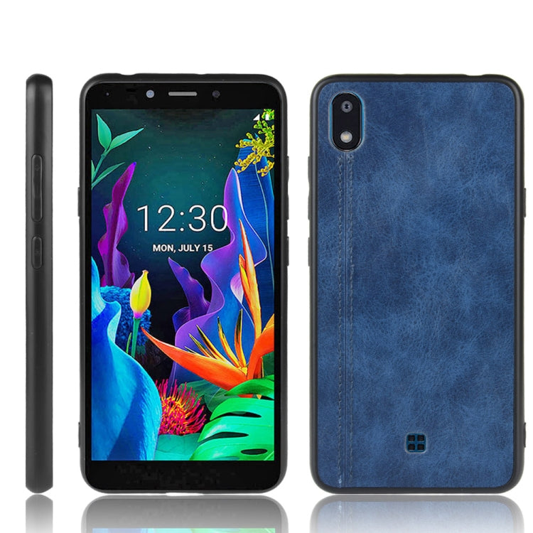 For LG K20 2019 Shockproof Sewing Cow Pattern Skin PC + PU + TPU Case