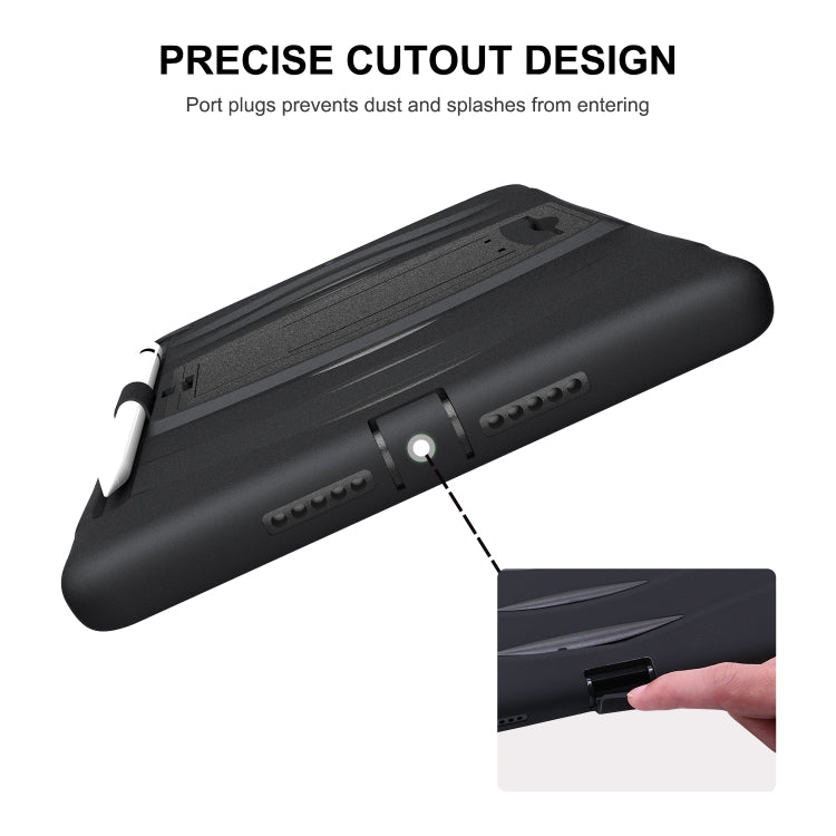 For iPad 10.2 2019 360 Degree Rotation PC + Silicone Protective Case with Holder & Hand-strap
