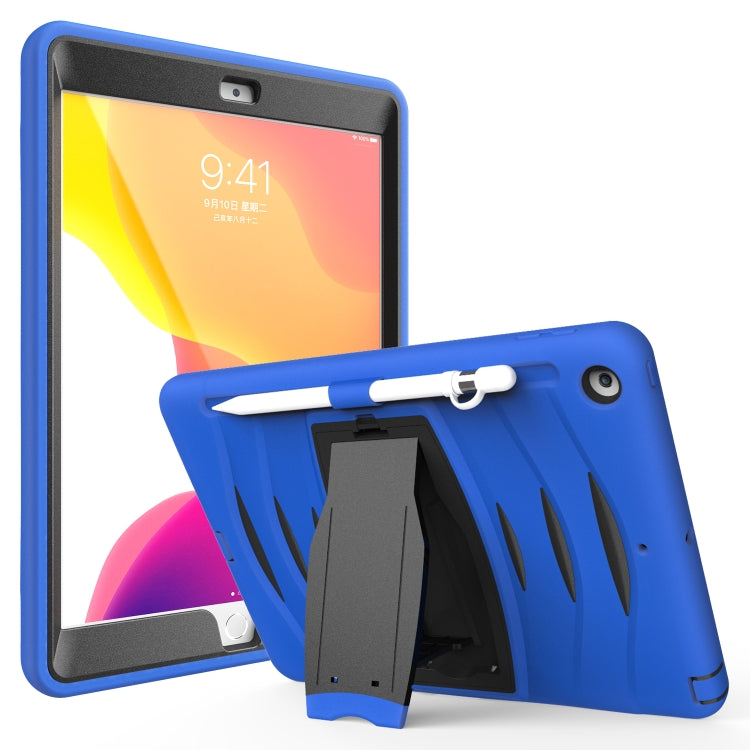 For  iPad 10.5 2019 360 Degree Rotation PC + Silicone Protective Case with Holder & Hand-strap