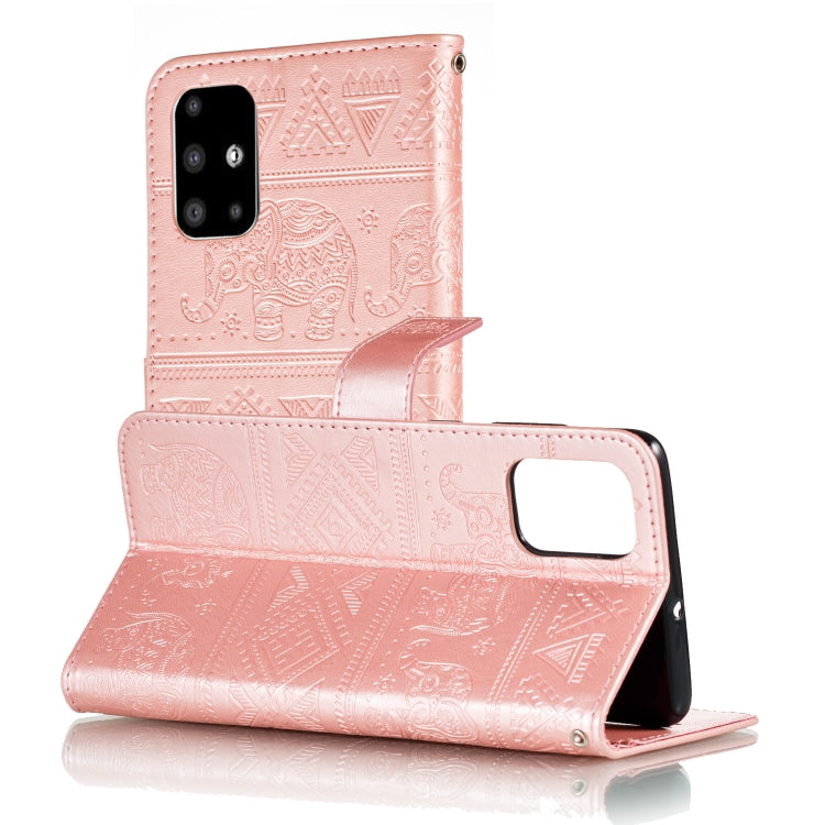 For Galaxy A51  Elephant Embossing Pattern Horizontal Flip Leather Case with Holder & Card Slots & Wallet & Photo Frame & Lanyard