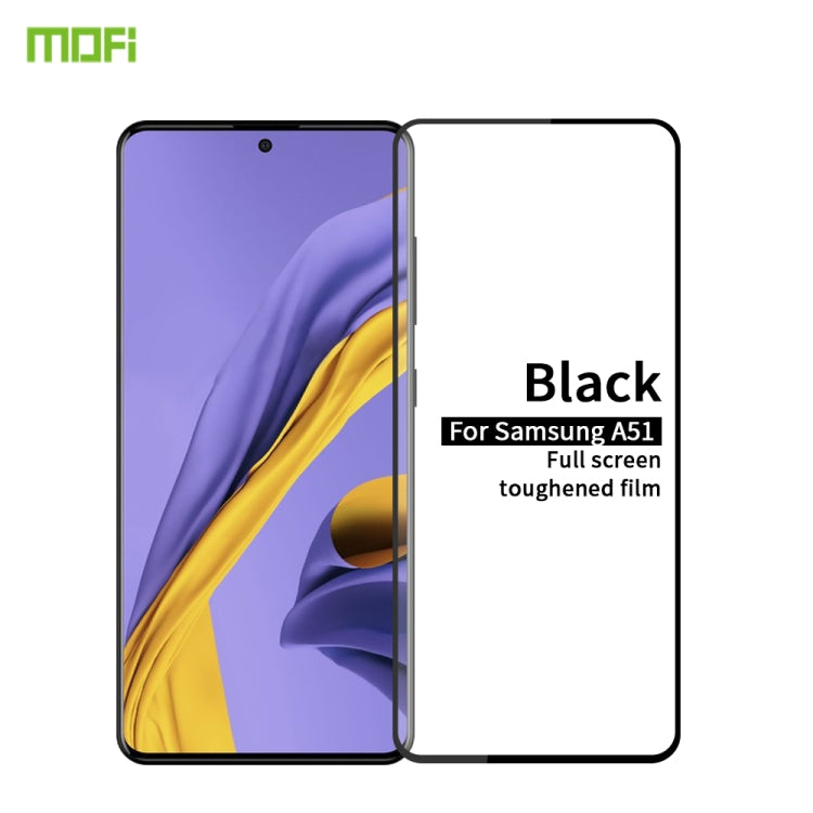 For Galaxy A71 MOFI 9H 2.5D Full Screen Tempered Glass Film(Black)